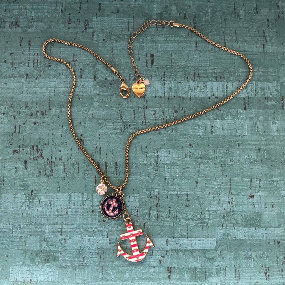 Betsey Johnson Anchor Necklace with Earrings